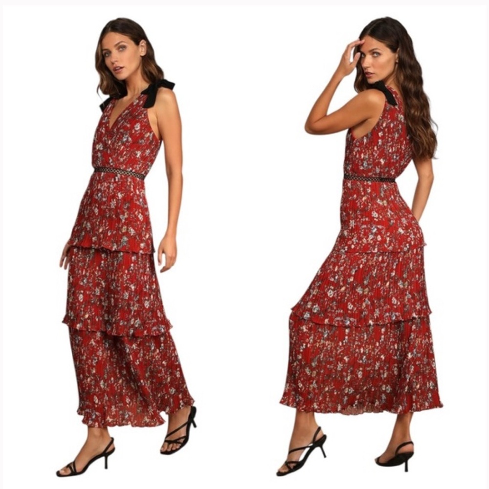 Red Floral Maxi Dress